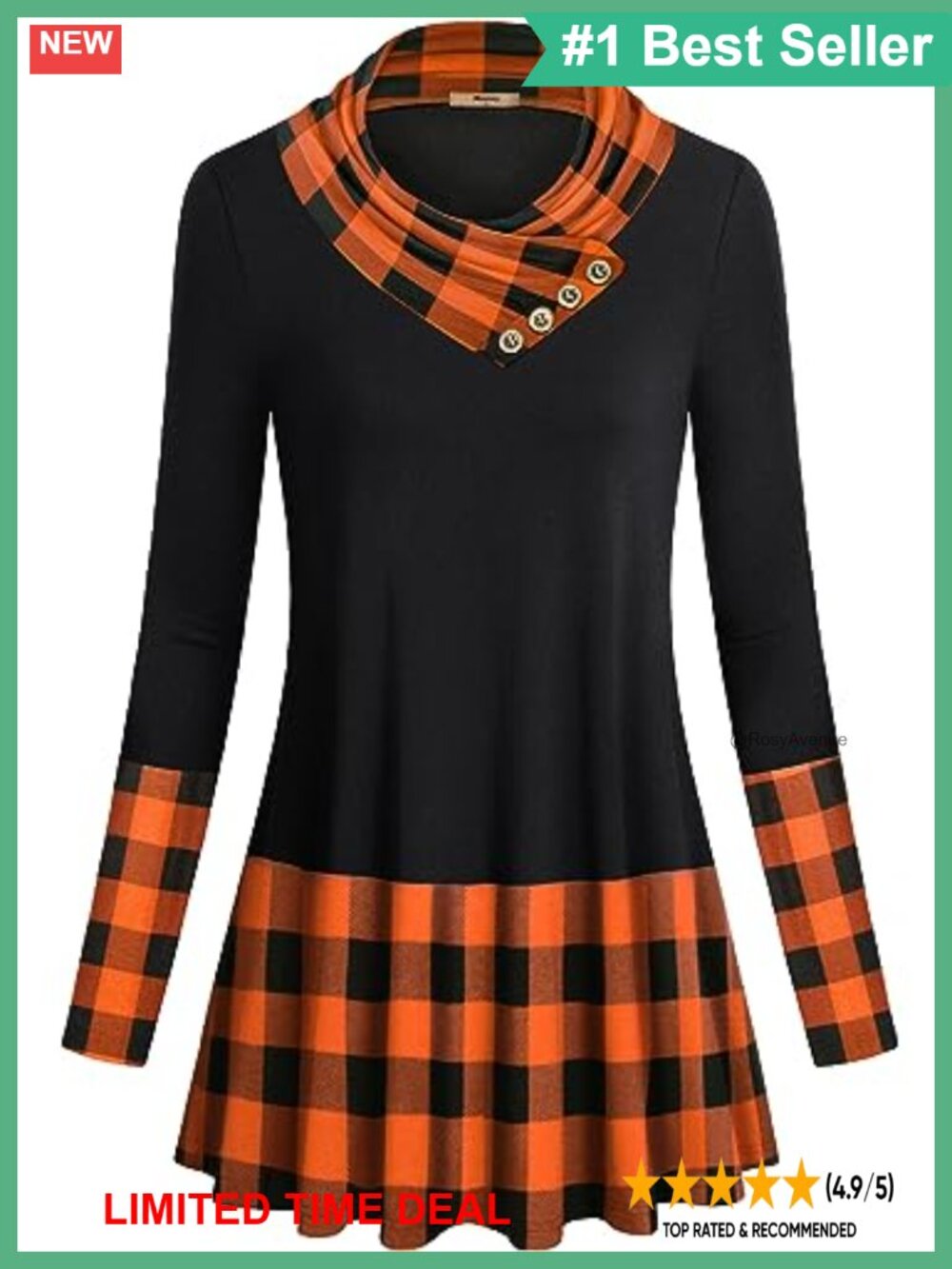 Long Sleeve Cowl Neck Tunic Top Soft Knit Casual Fall Winter Blouse